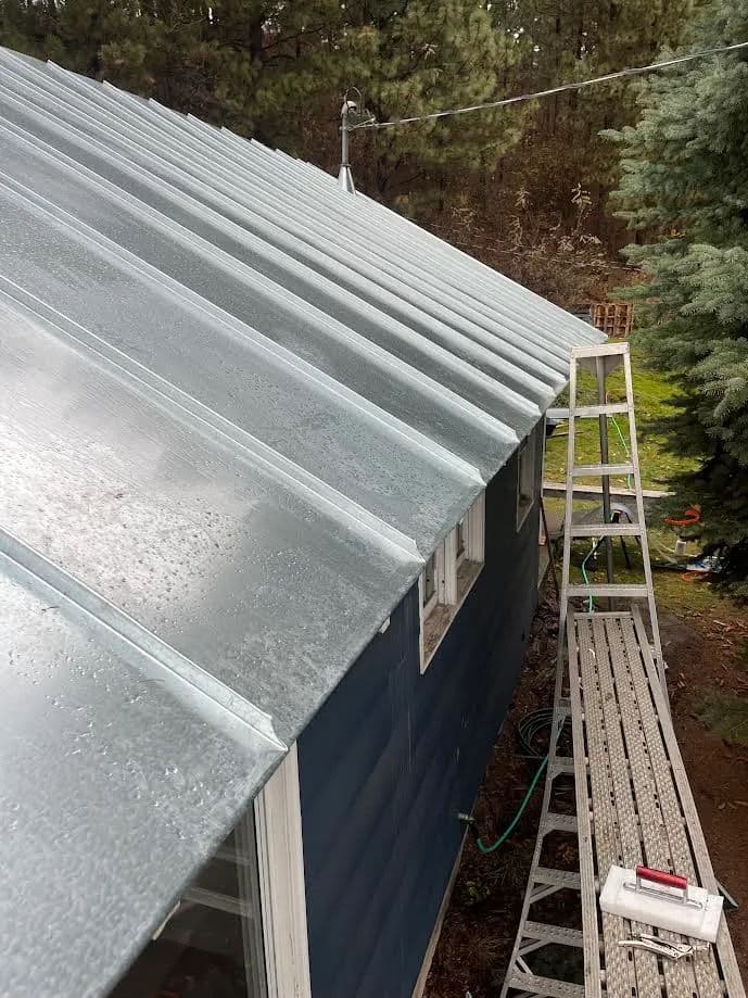 Standing seam eave detail. Crescent style